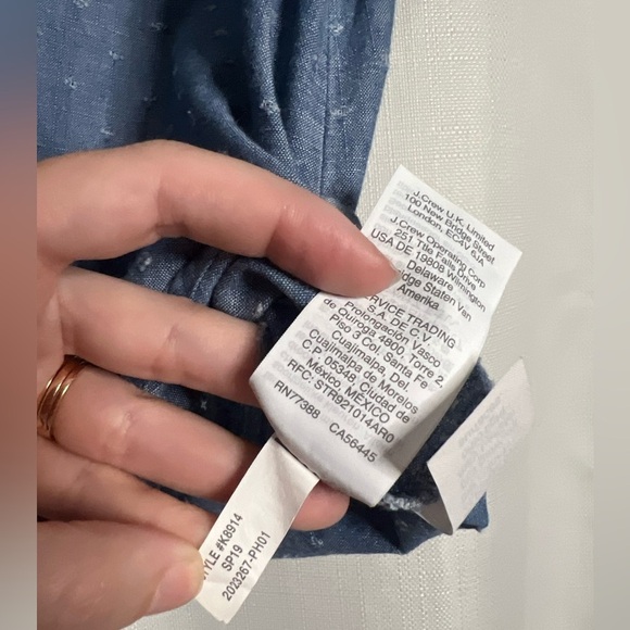 Madewell Chambray Eyelet V Neck Tie Top Small - Picture 11 of 11